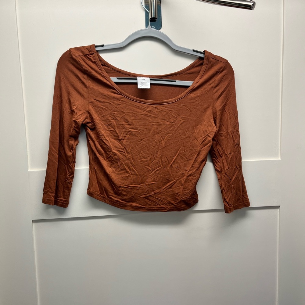 Brown crop top